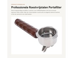 Dailygoods- Portafilter 51mm - Roestvrijstalen Filtermand - 3 Oren - Walnoot Handvat - Professioneel Koffiezetten - Duurzaam en Elegant - Koffiefilter