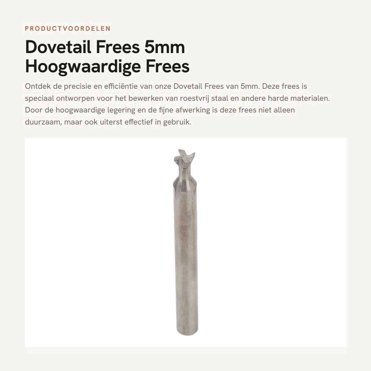 Dailygoods- Dovetail Frezer 5mm - 4 Groeven - Hoogwaardige Legering - Efficiënt en Flexibel - Schokbestendig - Duurzaam Ontwerp - Frezen