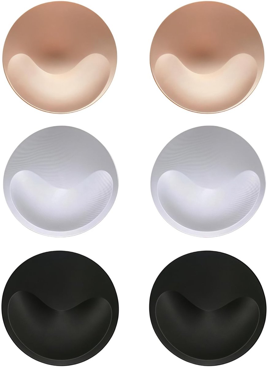 Dailygoods- Beha Inzetstukken 3 Paar - Verwijderbare Pads - Wasbare Cups - Push-up Vulling - Onzichtbaar - Zacht Sponsmateriaal 12 x 3.5 cm - Bh Pads