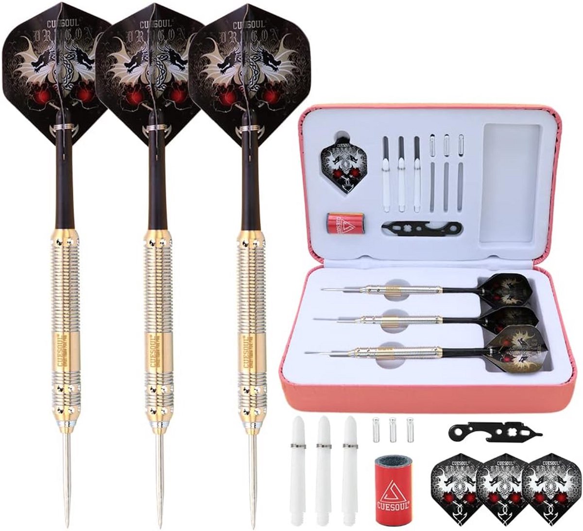 Dartpijlen Set - Stalen Darts - Precisie Werpen - Messing Vaten - 23 Gram - Gekleurd