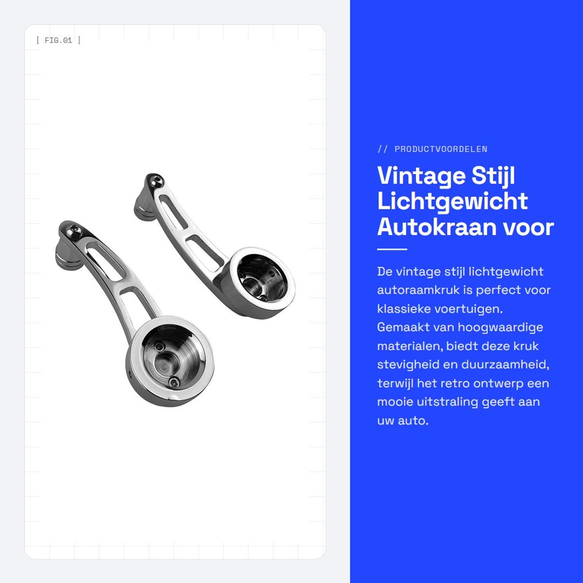 Dailygoods- Autoraamkruk Vintage Stijl - Lichtgewicht - Draagbaar - Duurzaam - Eenvoudig Ontwerp - Geschikt voor Klassieke Voertuigen - Deurgreep