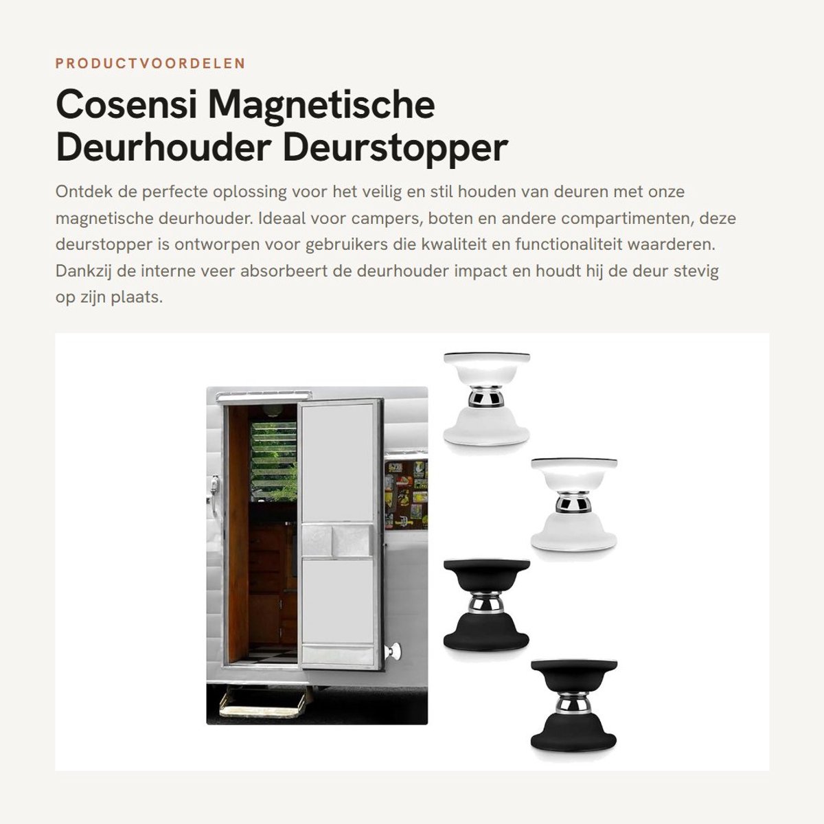 Dailygoods- Deurhouder met sterke magneten - Deurvastzetter - Deurbuffer - Deurstopper - Duurzaam siliconen - Voor campers en boten