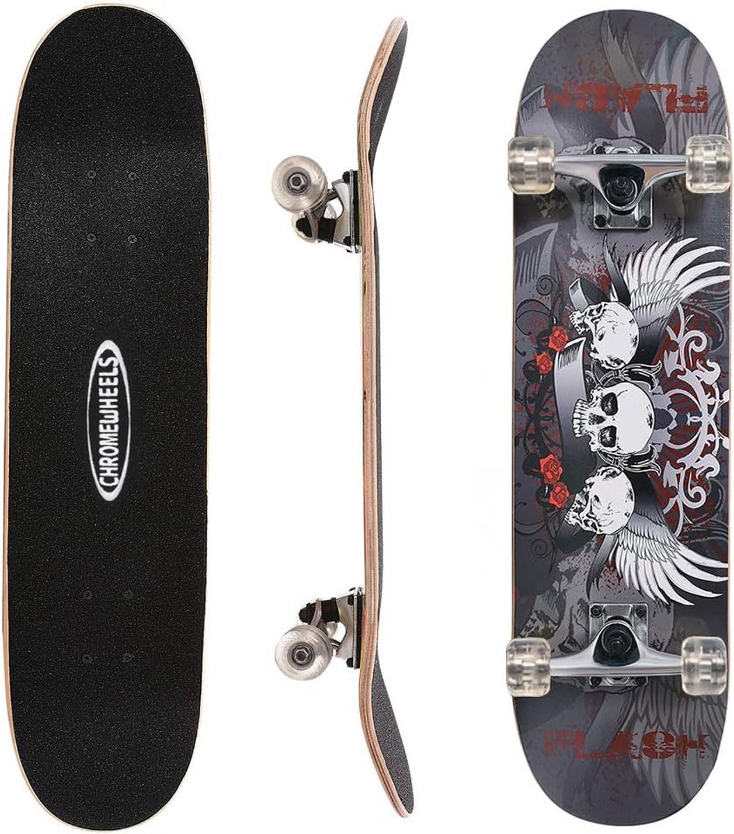 Skateboard Cruiser Longboard Dek Stunt Tricks Dubbel Kick Concave 31 inch