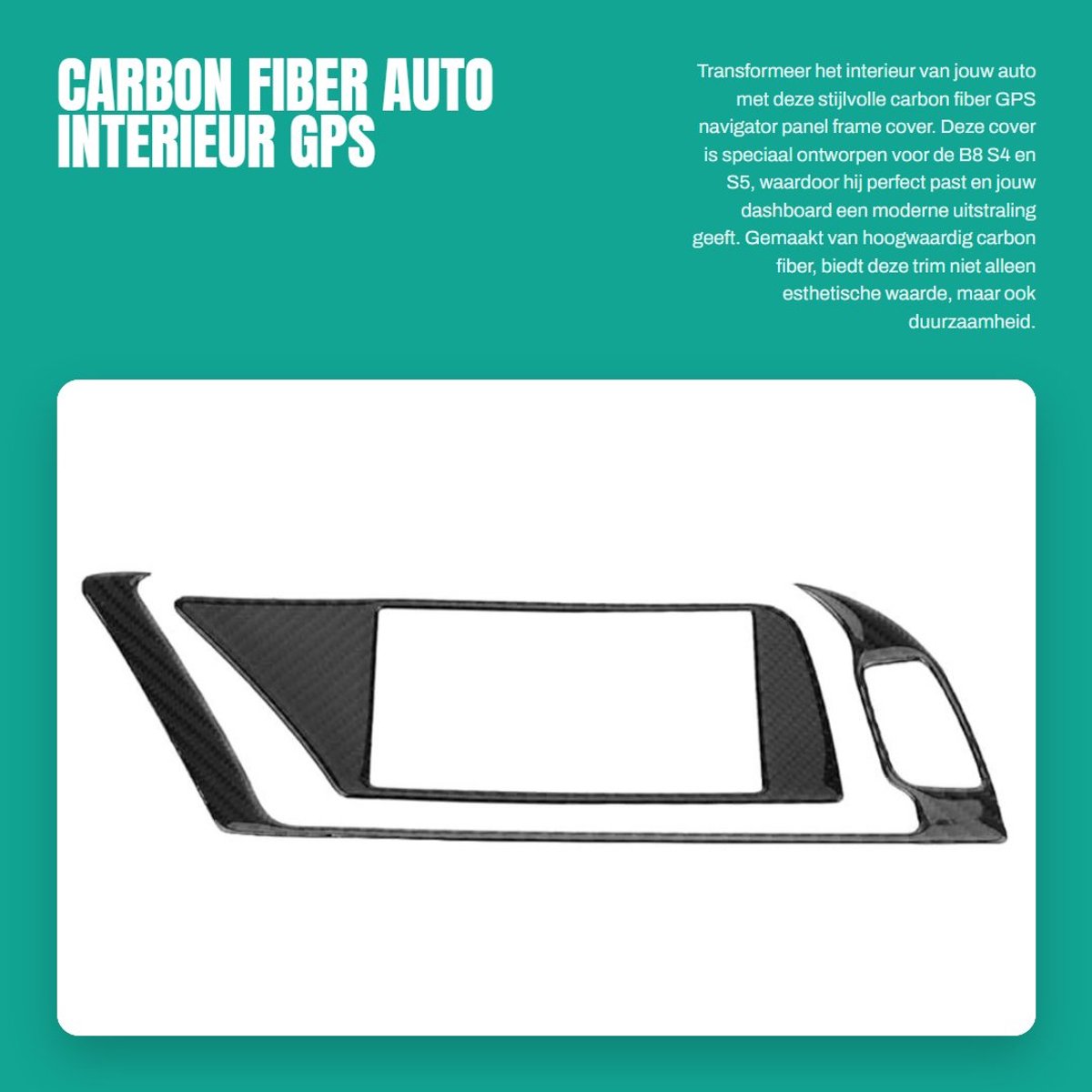 Dailygoods- Interieur Trim Hoogwaardige Koolstofvezel - GPS Navigator Paneel Beugel - Luxe Afwerking - Lichtgewicht - Roestvrij - Elegant Design - Interieuraccessoire