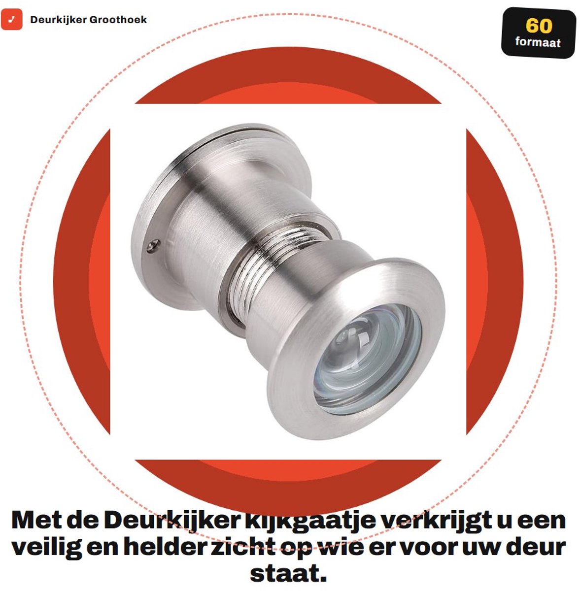 Dailygoods - Deurkijker - Groothoek - Robuust en veilig - 35-60 mm dikte - Anti-diefstal - Geschikt voor thuiskantoor en hotel