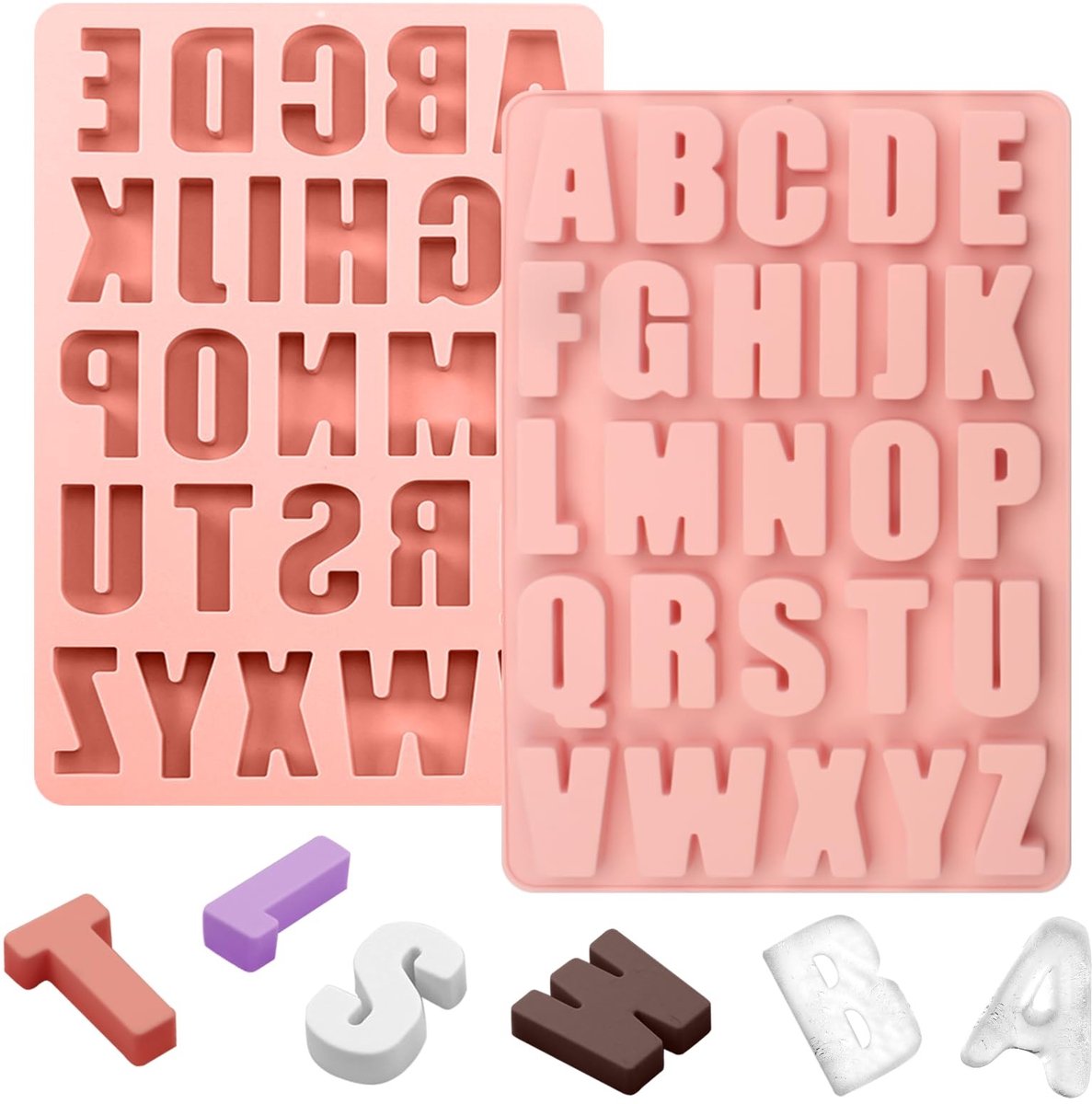 Dailygoods- Siliconen Vorm Letters Groot - 26 Vormen - 27x18 cm - Bakvorm Voor Cake/Chocolade/IJsblokjes - Eenvoudig Te Reinigen - Perfect Voor Creaties