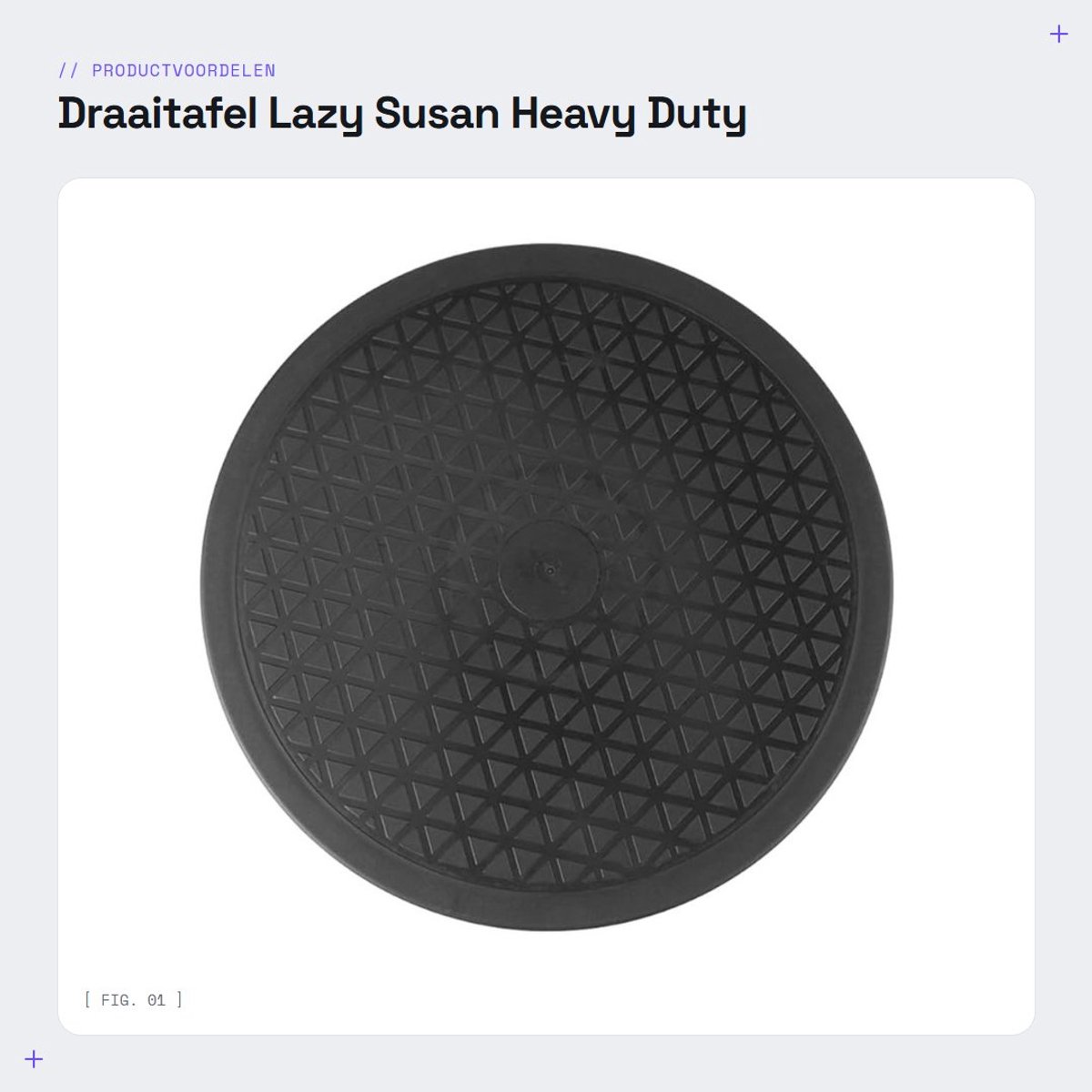 Dailygoods - Draaitafel - Lazy Susan Heavy Duty - 360 graden draaibaar - 10 inch formaat - Antislip en krasvrij - Geschikt voor monitor en TV - Rotere...