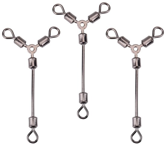 Dailygoods- Draaikoppeling Hoogwaardig Roestvrij Staal - 3-Weg Vislijn Connector - Flexibele Rotatie - Eenvoudig te Vervangen - Snelle Verbindingen - Geschikt voor Haken - Vislijnconnector van Dailygoods — afbeelding 3