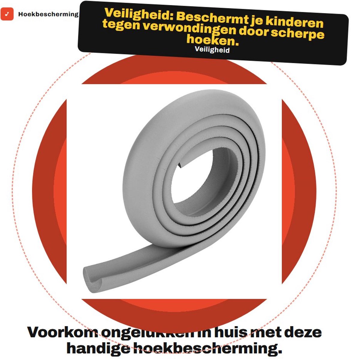 Dailygoods- Hoekbescherming Schokbestendig - Hoekbescherming Tafel - Veiligheidsrand - Rubber - 200 cm - Bescherming voor Baby's - Randbescherming