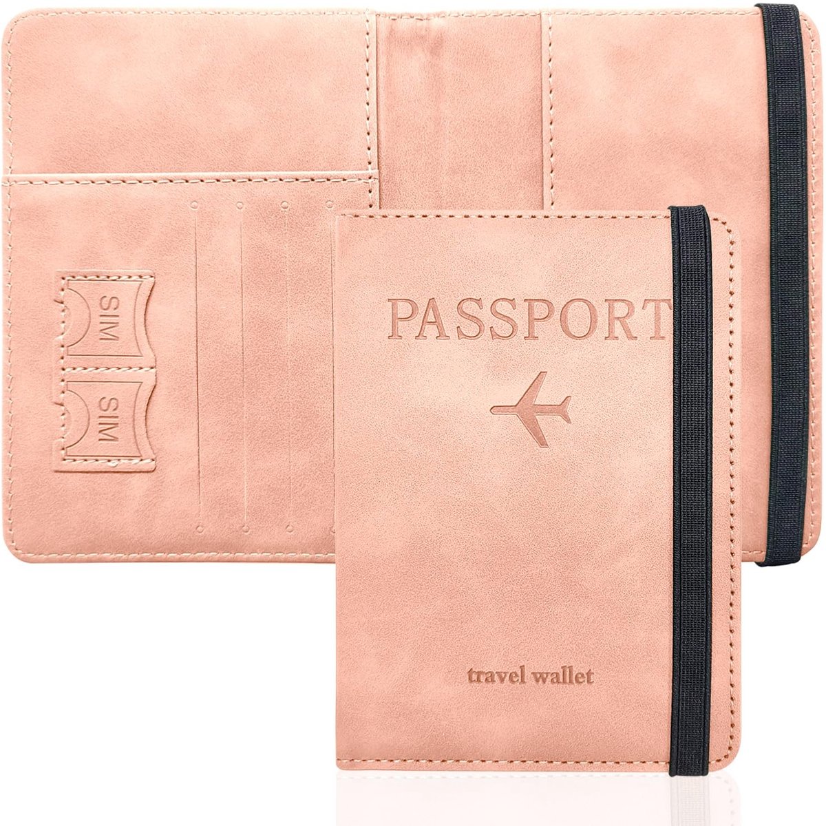 Dailygoods- Paspoorthouder Lichtgewicht PU Leer - Reisportemonnee - Paspoortbescherming - Instapkaarten - Creditcards - Perfect cadeau