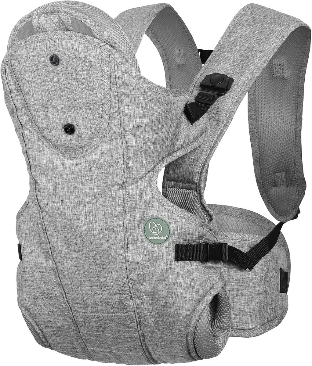 Draagzak - Babydrager Kinderdrager - Baby Meenemen - 3-in-1 Posities - Tot 15 kg - Grijs
