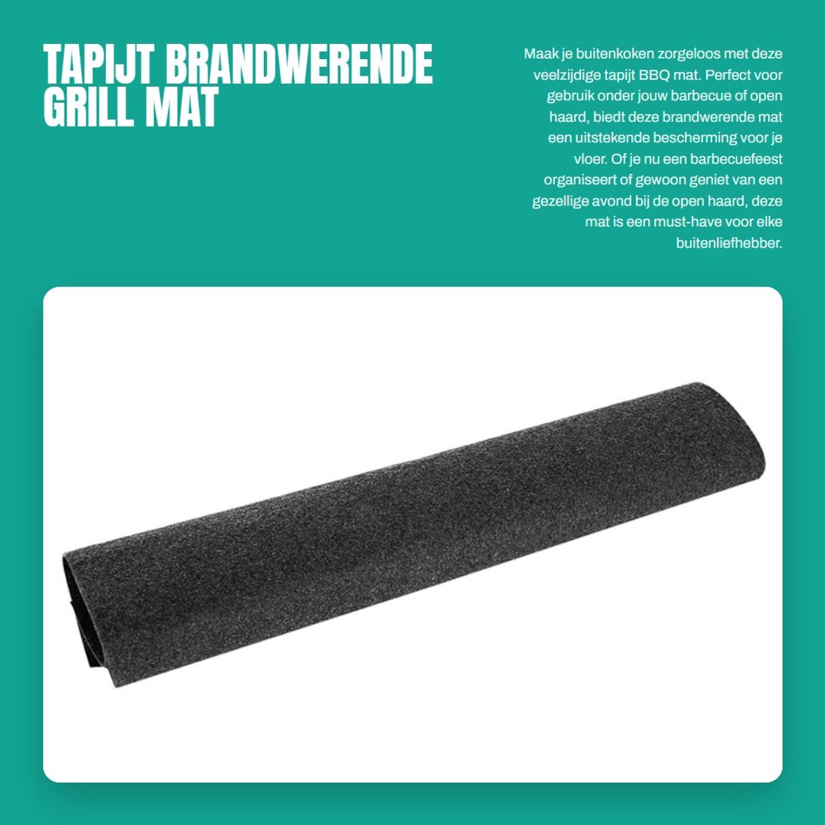 Dailygoods- Splatter Mat Brandwerend - BBQ Vloermat - Hittebestendig Tapijt - Beschermende Mat - Ondergrond voor Grill - Duurzaam Materiaal - Beschermmat