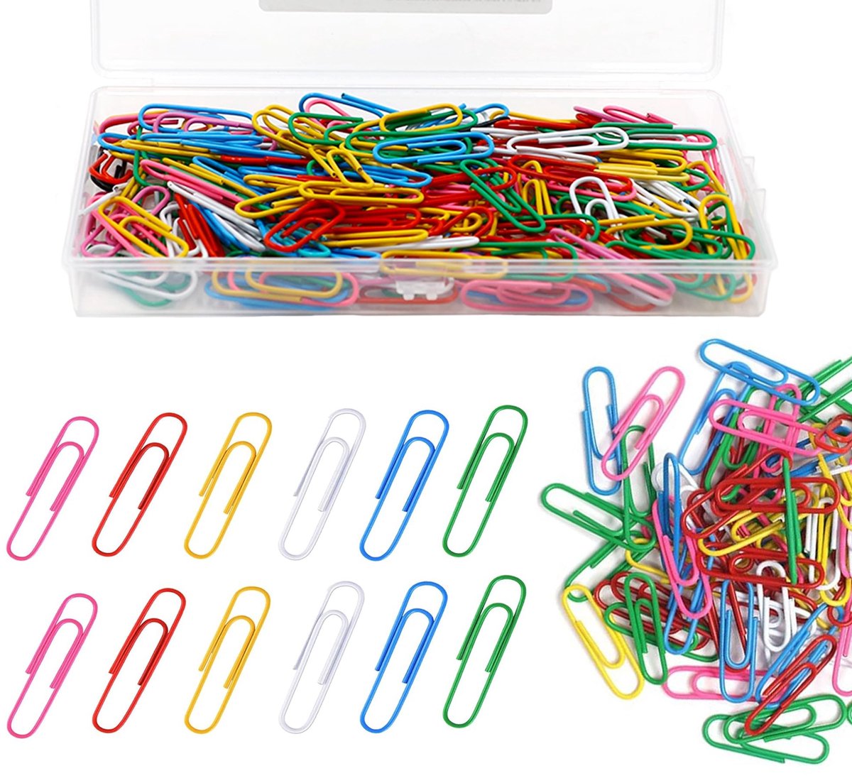 Dailygoods- Paperclips 200 stuks - Gekleurde Paperclips - Kantoor Benodigdheden - School Benodigdheden - Metalen Paperclips - 28 mm Formaat - Kantoorbenodigdheden