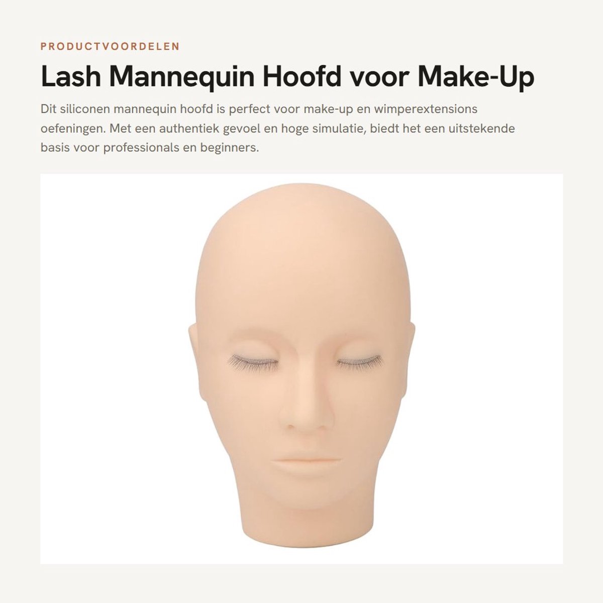 Dailygoods- Lash Mannequin Hoofd 3 Lagen - Zachte Siliconen - Hoge Simulatie - Make-Up Oefenhoofd - Voor Wimperverlenging - Makkelijk Schoon te Maken
