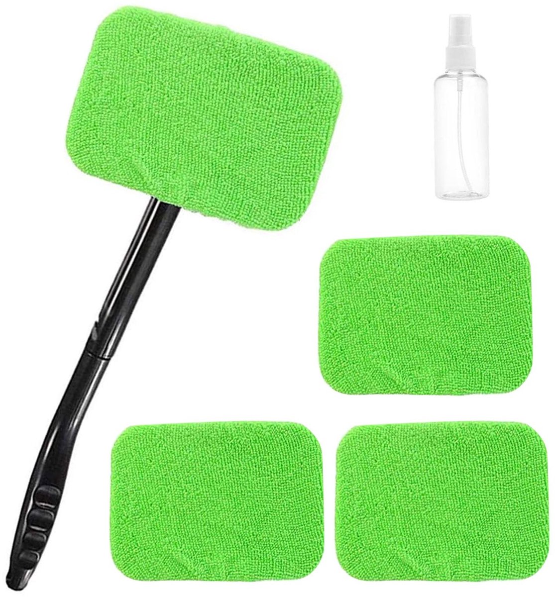 Dailygoods- Autovoorruitreiniger met handgreep - Microvezel afdekkingen - Spuitfles - Afneembare handgrepen - Effectieve reiniging - Ruitreiniger