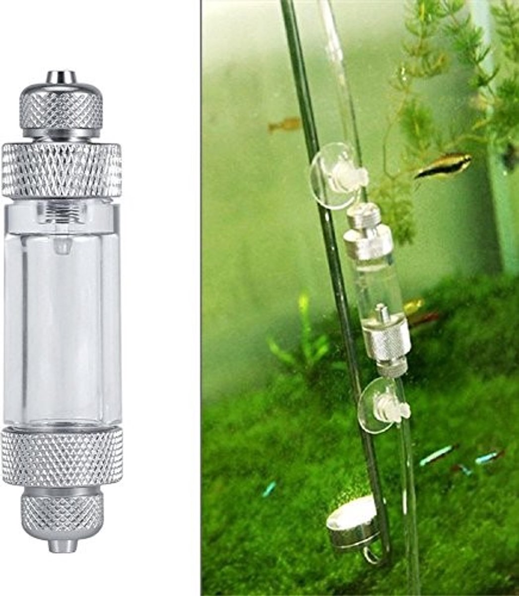 Dailygoods - Bubble Counter - CO2 Diffuser - Betrouwbare gasmonitoring - Aluminium - Aquarium onderhoud - Ideaal voor waterplanten - Perfect voor aquaria