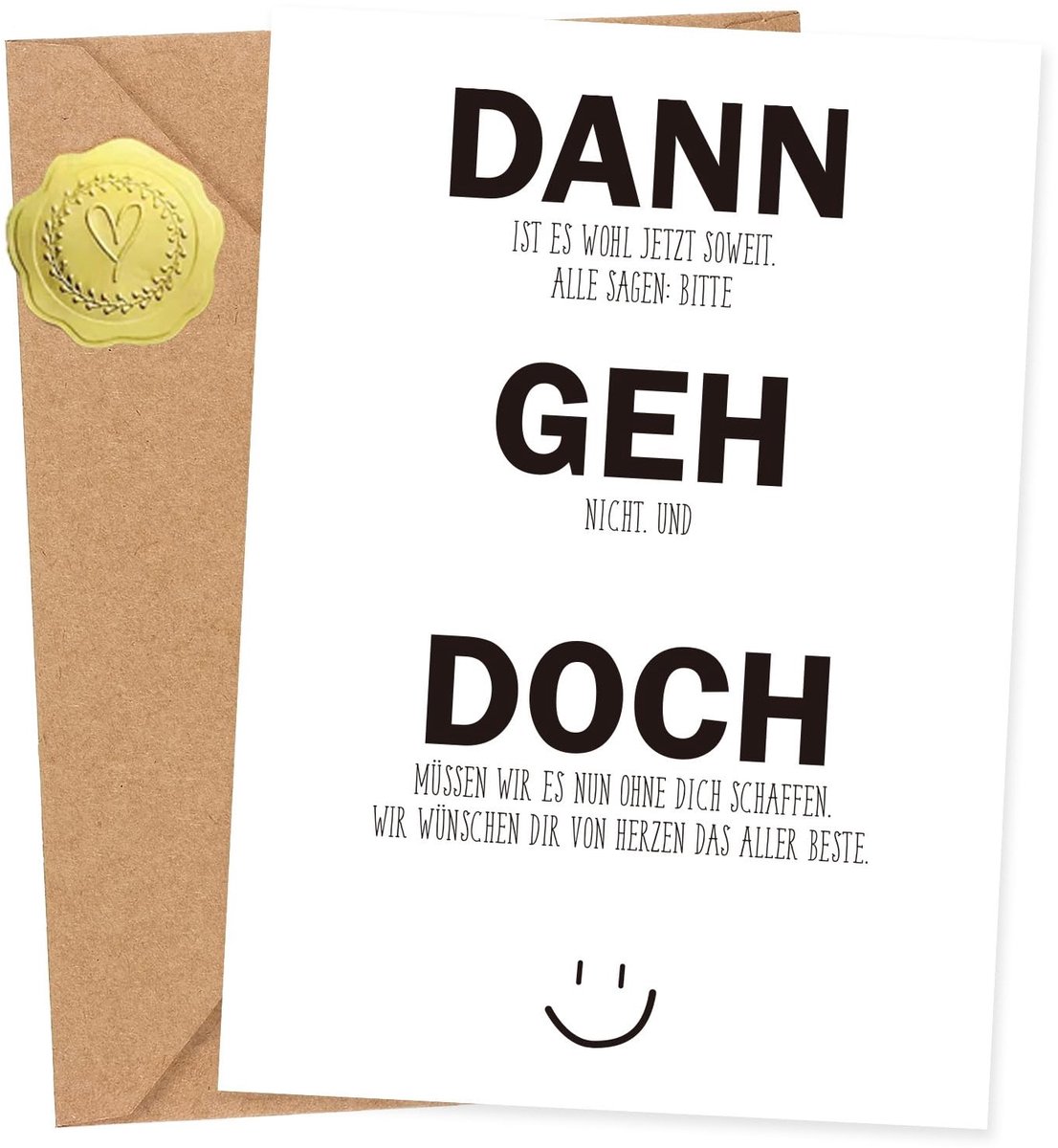 Dailygoods- Afscheidskaart Warm Ontwerp - Afscheidskaart Collega's - Wenskaarten Set - Afscheidskaart Bedankt - Afscheidskaart Pensioen - Hoogwaardige Kwaliteit - Wenskaart