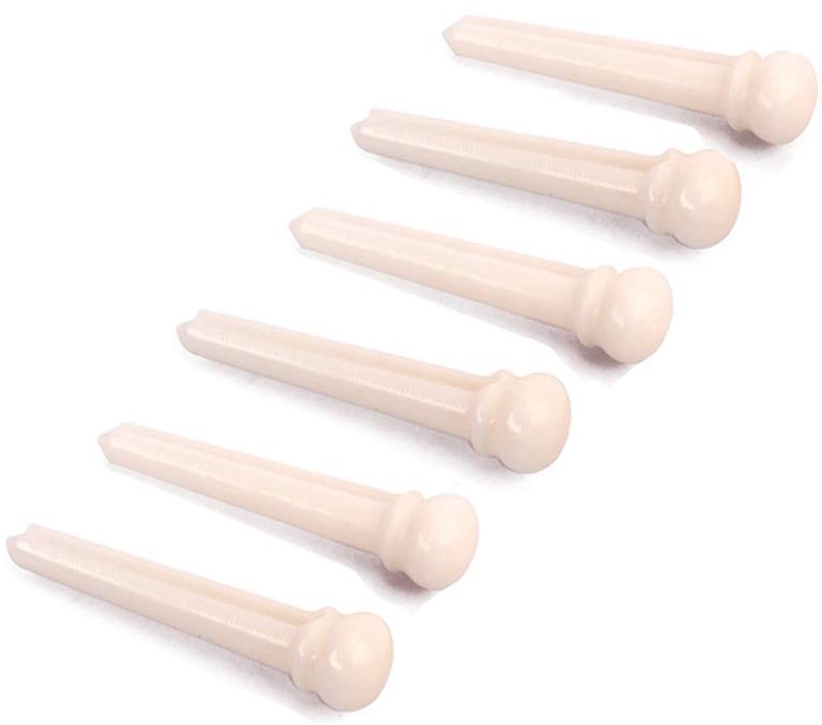 Dailygoods- Brugpennen 6 Stuks - Natuurlijke Kleur - Vee Bot - Geschikt voor Martin/Gibson/Taylor - Verbeterde Toon - Diameter 8mm - Gitaarpinnen