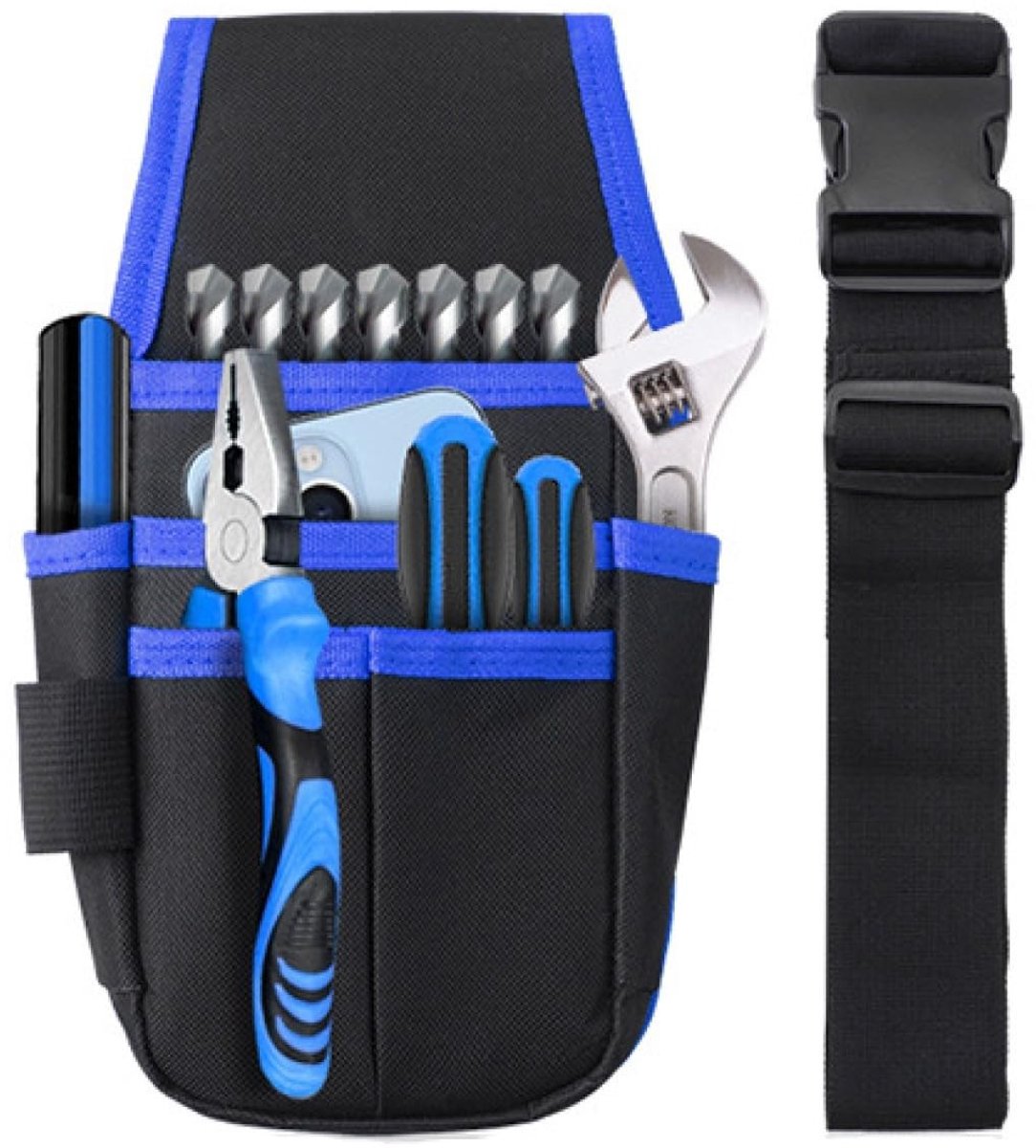 Dailygoods - Tool Bag - Multifunctionele Gereedschapszak - Duurzaam en Sterk - Blauw - Organizer voor Electriciens - Professionele Gereedschapstas