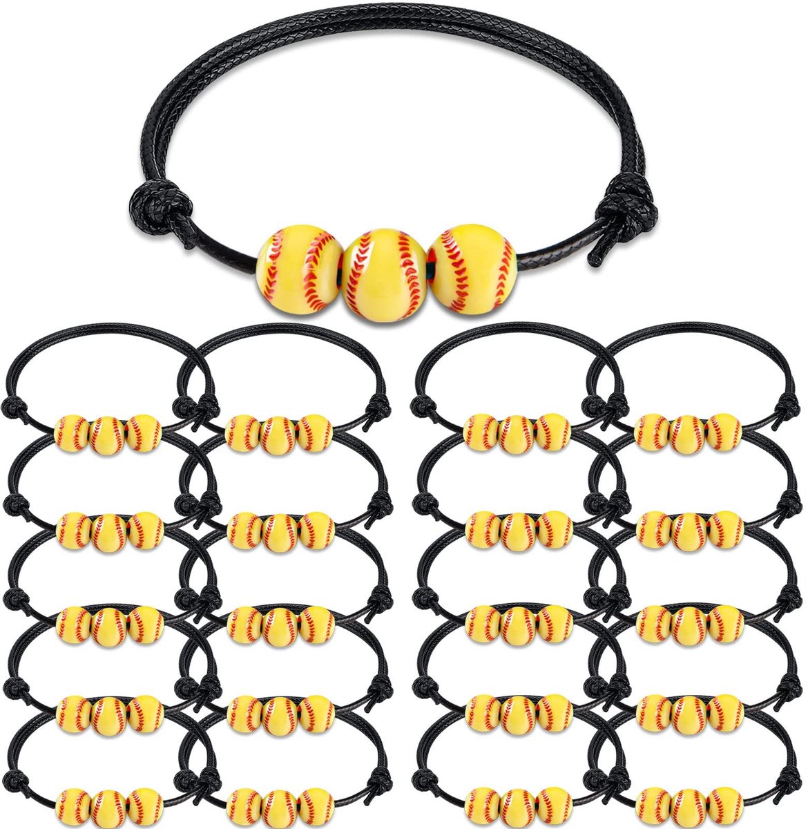 Dailygoods - 20 Stuks Verstelbare Softbal Armband voor Sportliefhebbers