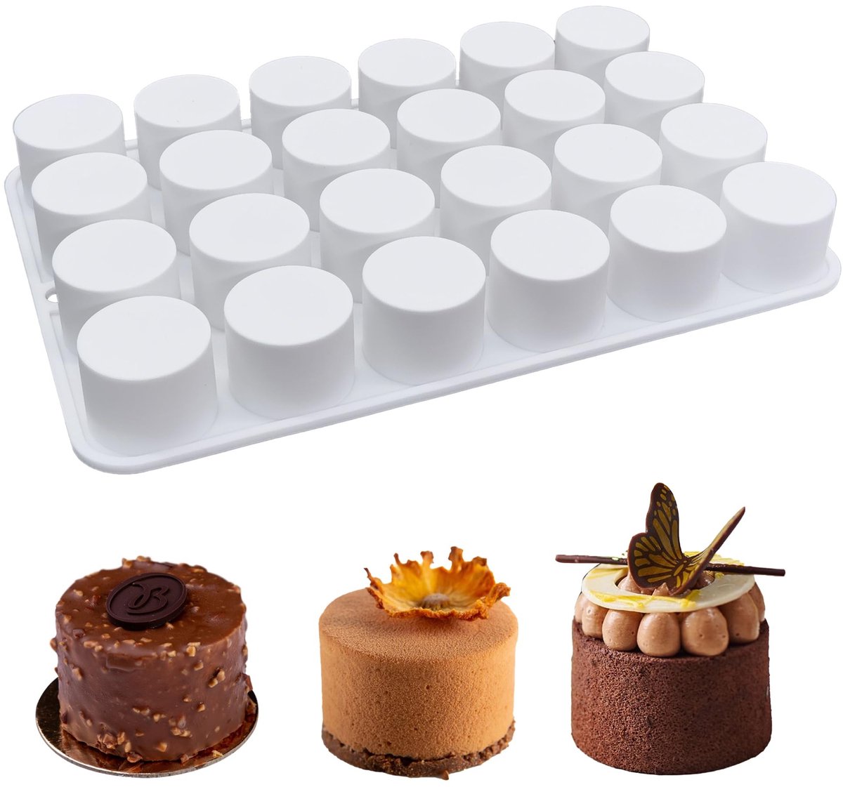 Dailygoods- Siliconenmal Chocoladevorm - Bakvormen - Muffin/Koekjes - 24 Verdiepingen - 3 cm - Schokbestendig - Bakvorm