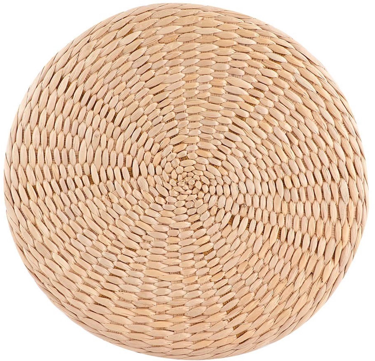 Dailygoods- Tatami Kussen Rond - Handgeweven Poef - Zacht Vloerkussen - Yogakussen - Stoelkussen - Afmetingen 30 x 30 x 5 cm