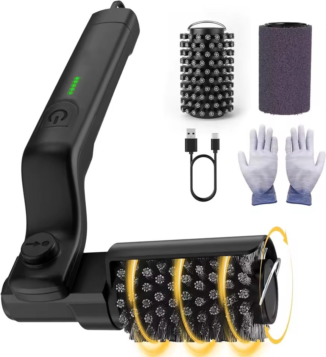 Elektrische Grillborstel – Draadloze BBQ Borstel – BBQ Schoonmaakborstel – Staalborstel BBQ – Oplaadbaar – Geschikt voor Alle Barbecues – Zwart