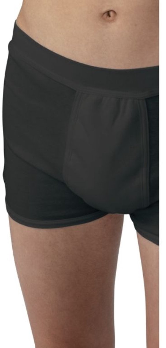 Briljant Care Incontinentie boxer heren M zwart 3-pack – wasbaar katoen met absorberende inleg