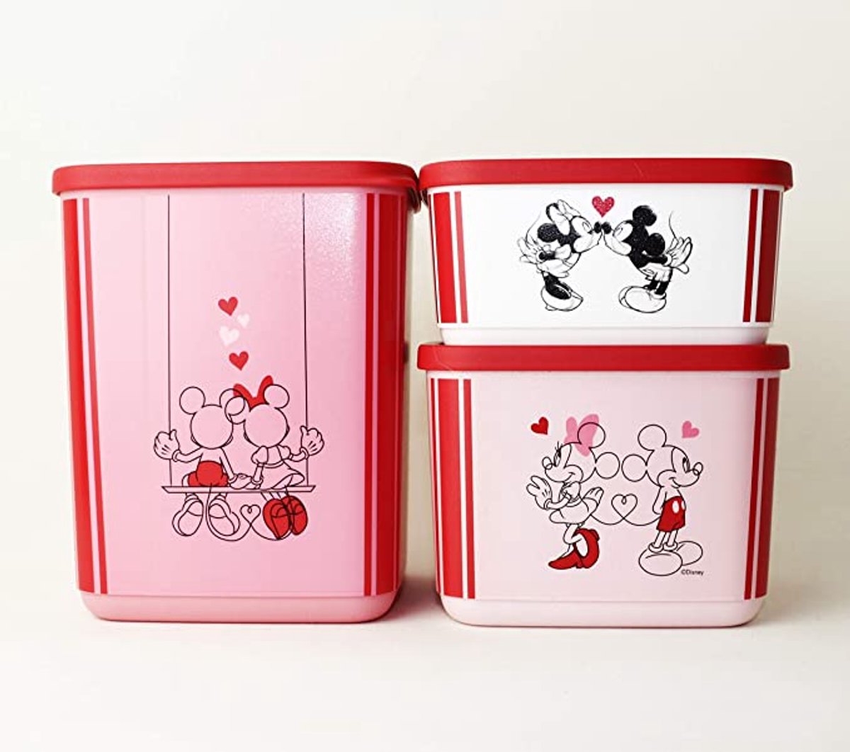 Tupperware cubix bewaardoos (set van 3) Mickey & Minnie