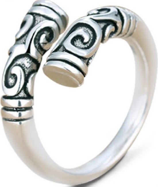 Ring- Dames-Zilverkleur-Plating-Tibertaanse stijl- Verstelbaar