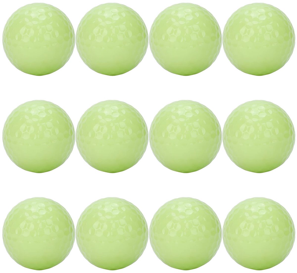 Dailygoods - Set van 12 Glow-in-the-Dark Golfballen voor Nachtelijke Sport