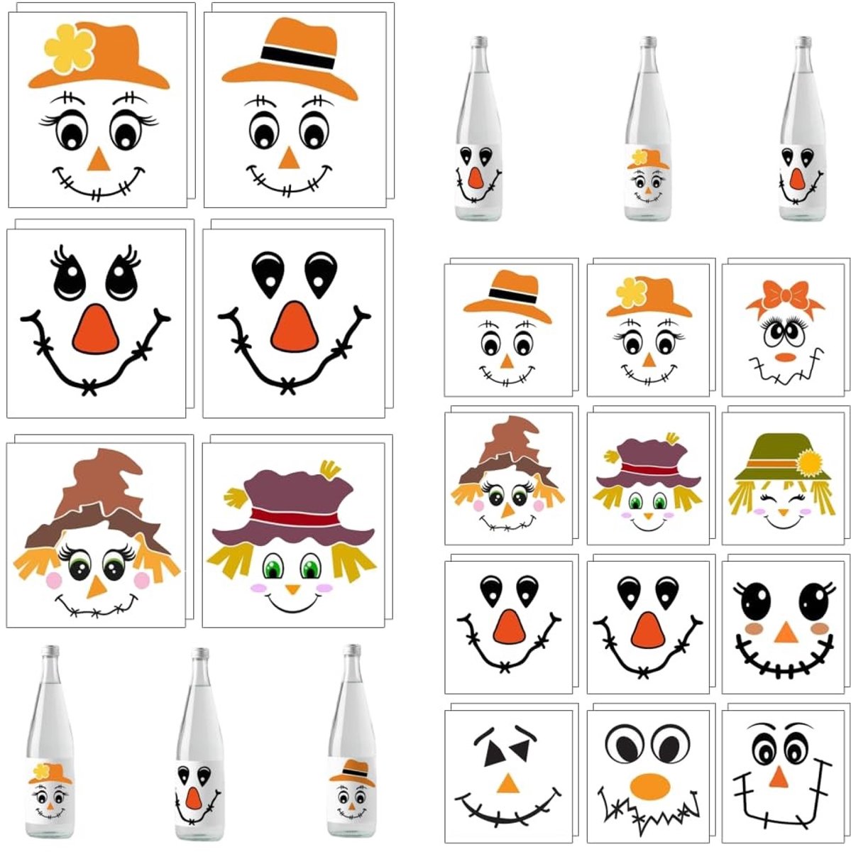 Dailygoods - Herfststickers en vogelverschrikkersjablonen 2 stukken