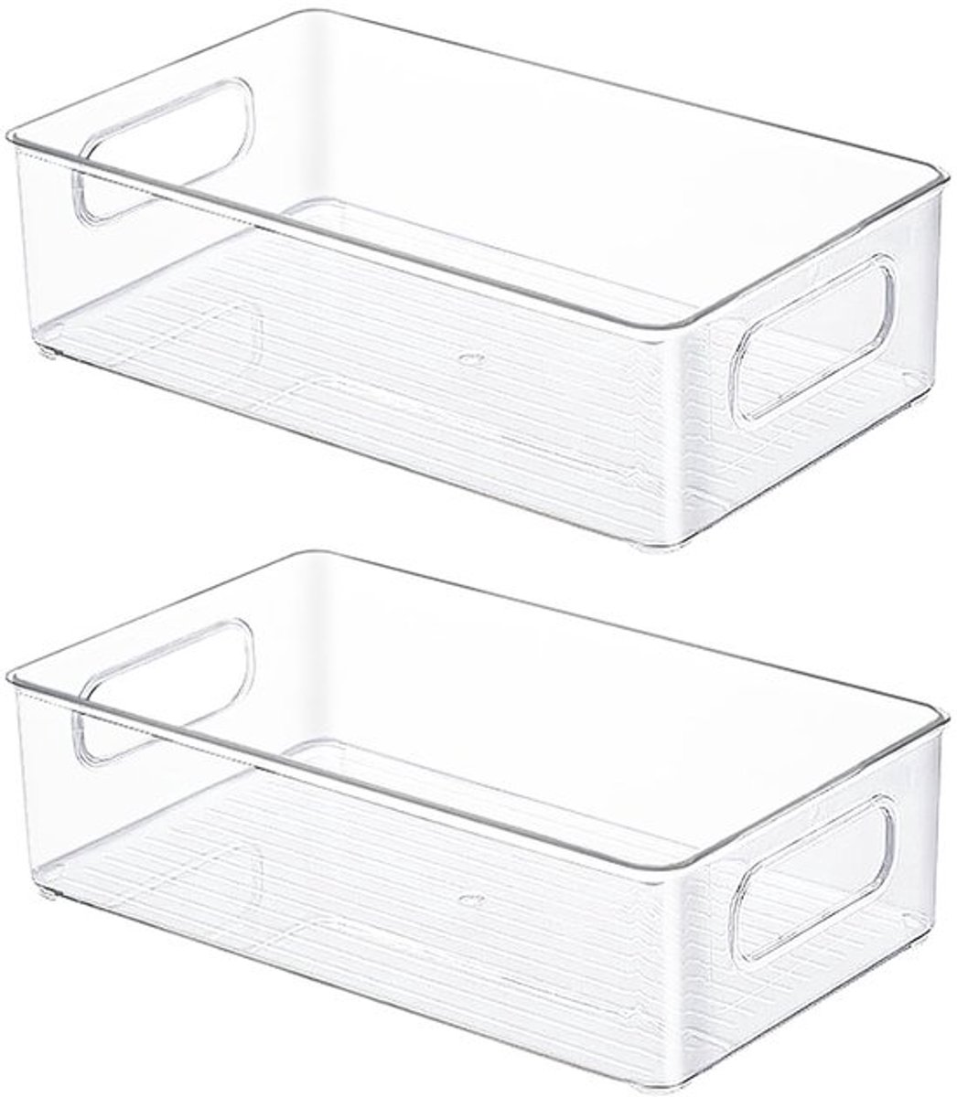 Dailygoods- Koelkast Organizer Set van 2 - Stapelbare Koelkast Bakjes