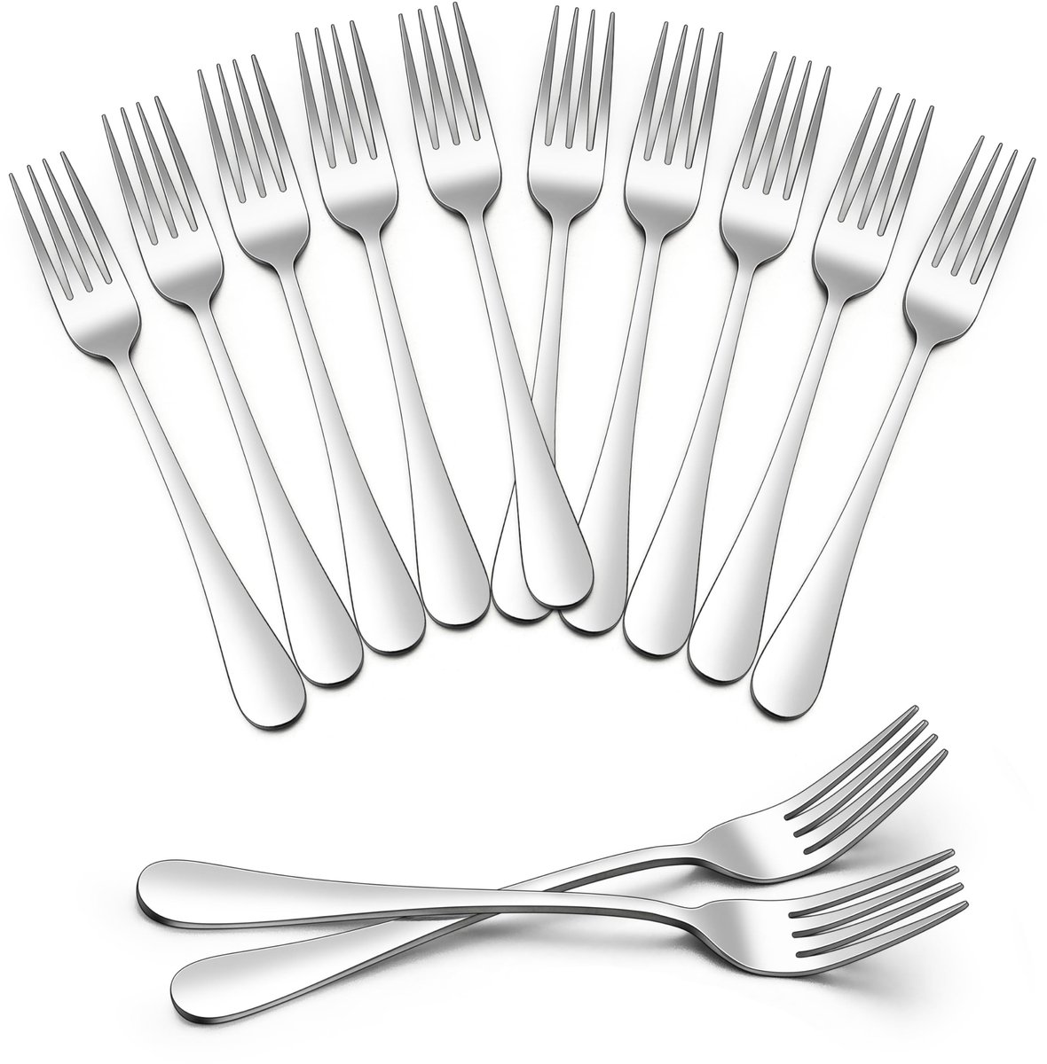 Dailygoods- Tafelvorken 20 cm - 12 Stuks - Roestvrij Staal - Elegant Design - Vaatwasmachinebestendig - Gladde Randen - Eetvorken