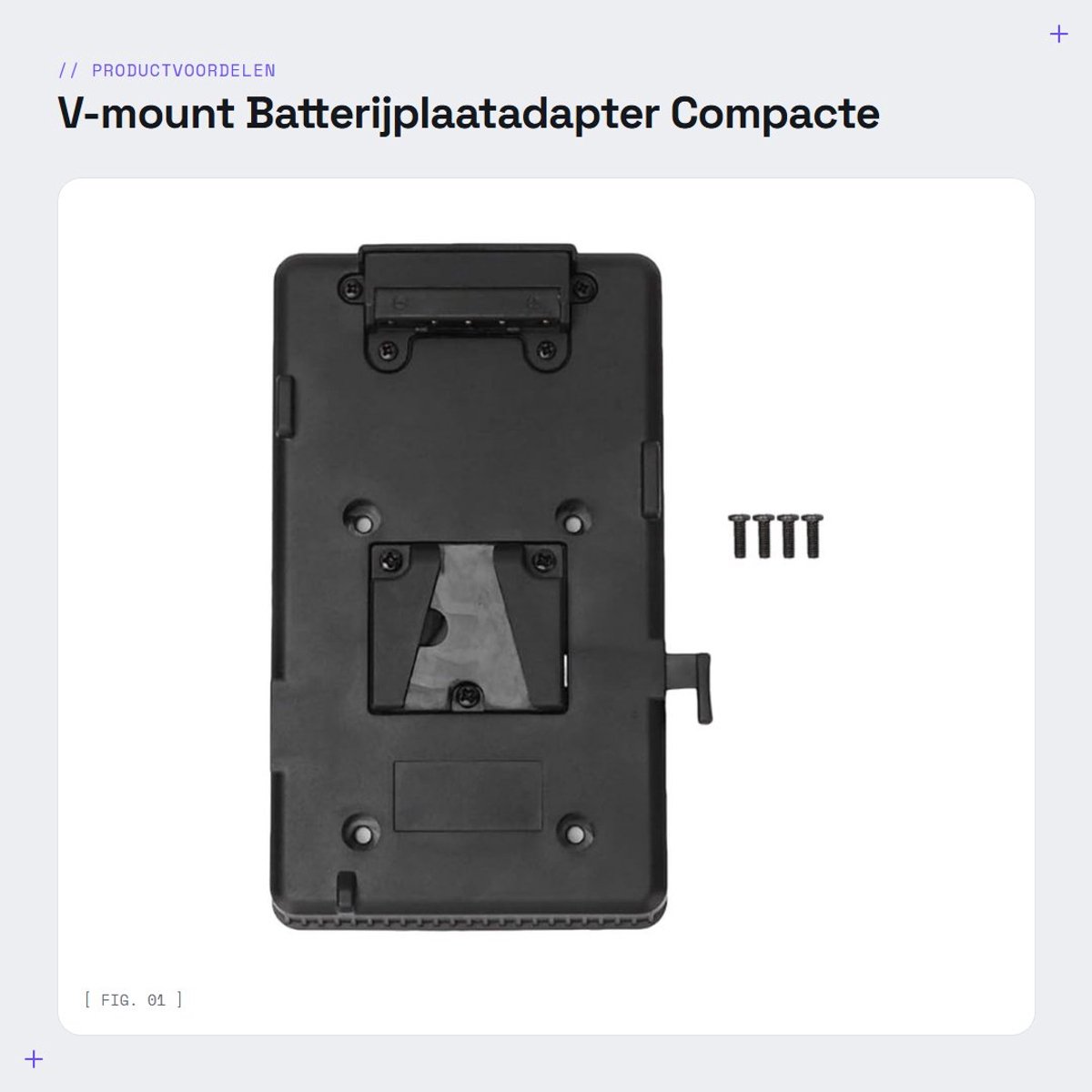Dailygoods - V-mount Batterijplaatadapter - Compacte Camera-batterijplaat - Lichtgewicht en duurzaam - Geschikt voor DSLR-videolamp - Multifunctionele...