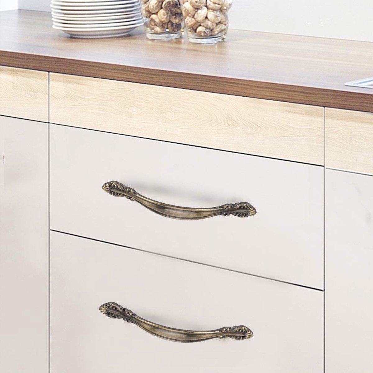 Dailygoods - Deurgrepen - Antieke Bronzen Handgrepen - Duurzaam en Sterk - Zinc Legering - Decoratieve Deurgrepen voor Interieur - Geschikt voor Kastd...