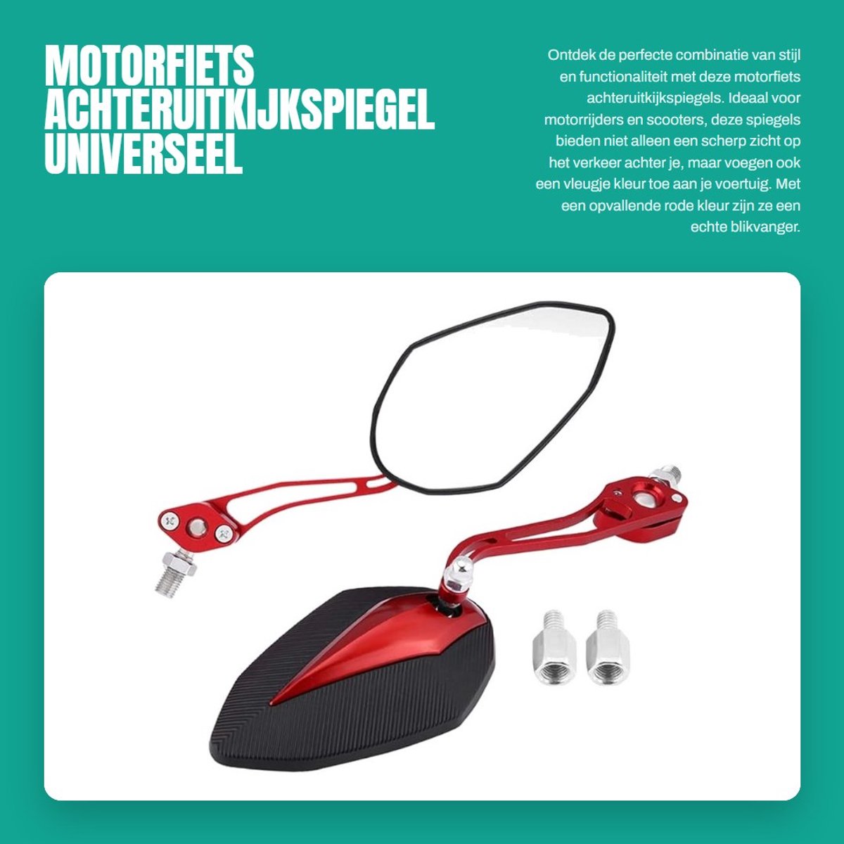 Dailygoods- Achteruitkijkspiegel Universeel - Motorfiets/Scooter - Aluminiumlegering - Duurzaam - 8mm/10mm Schroef - Duidelijk Zicht - Motorfiets Spiegel