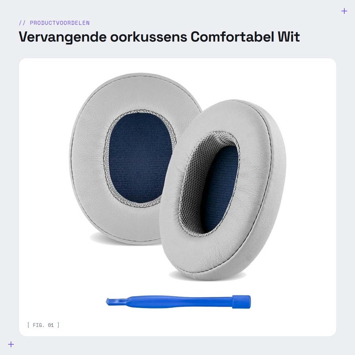 Dailygoods - Vervangende oorkussens - Comfortabel - Wit - Hoofdtelefoon oorkussens - Geschikt voor Skullcandy - Oorkussens voor draadloze hoofdtelefoon