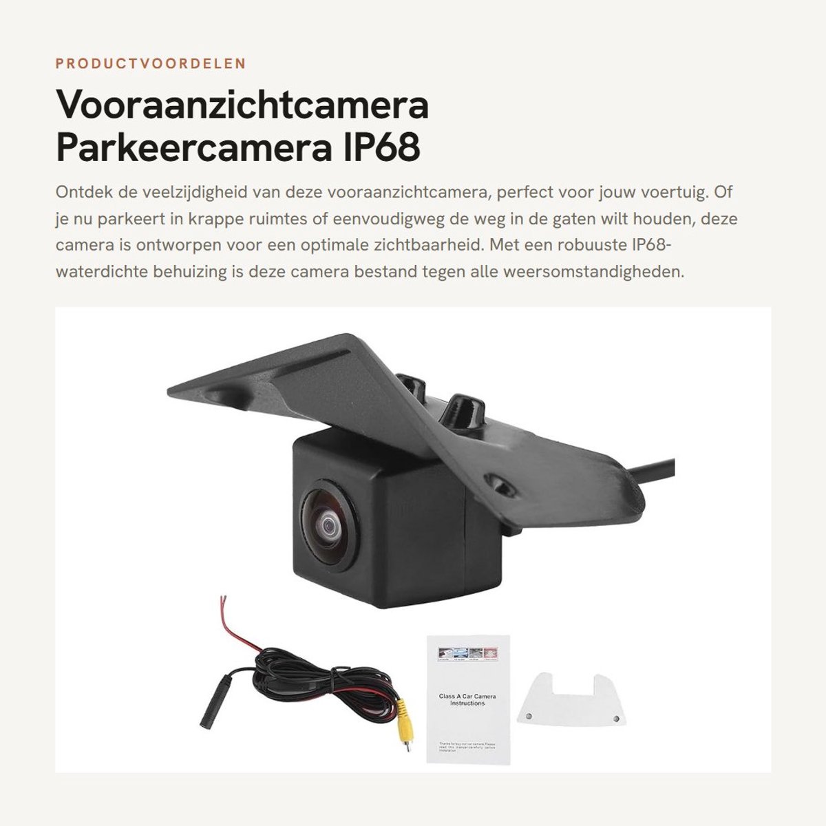 Dailygoods- Vooraanzichtcamera IP68 Waterdicht - CCD Beeldsensor - 170 Graden Hoek - Geschikt voor Vito/Viano A/B/C/E-Klasse - Nachtzicht - Inclusief Montage Kabelboom - Parkeercamera