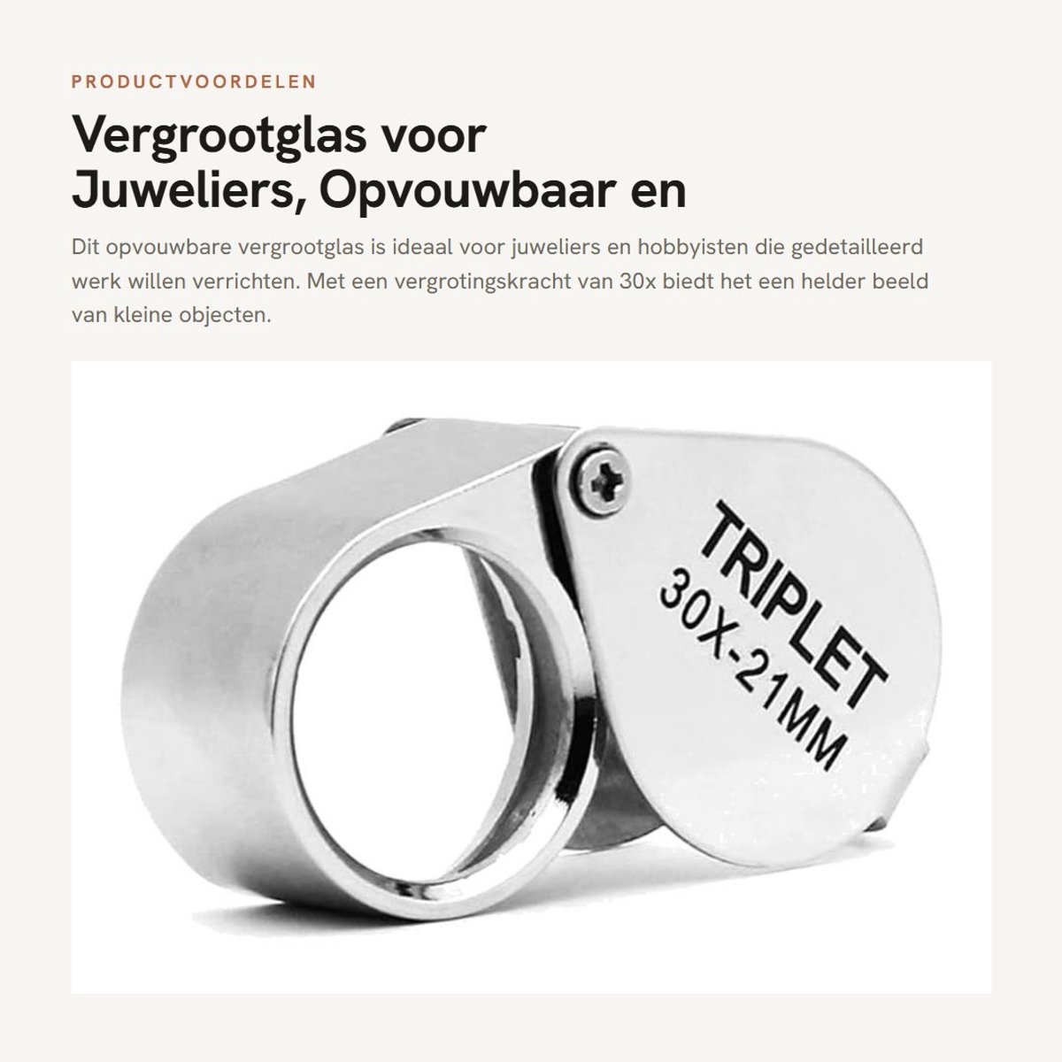 Dailygoods - Vergrootglas voor Juweliers, Opvouwbaar en Handzaam