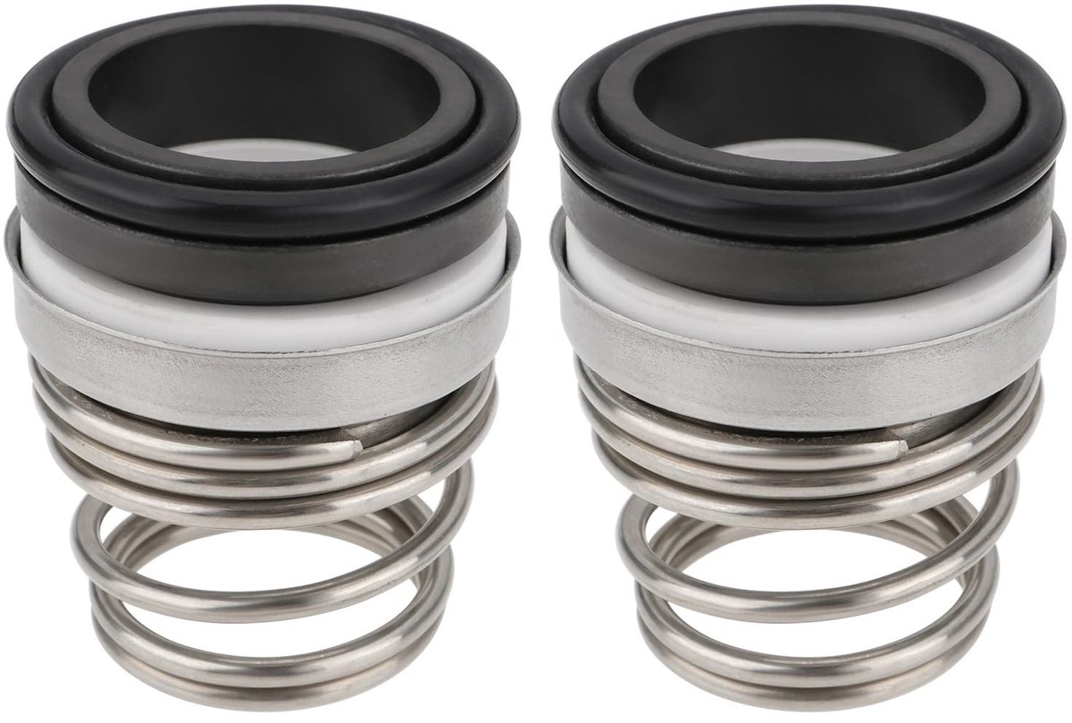 Dailygoods- Waterpompafdichting Set van 2 - 25 mm Binnendiameter - Spiraalveerontwerp - Corrosiebestendig - Duurzaam Rubber/Roestvrij Staal - Voor HVAC/Aquaria - Mechanische Afdichting