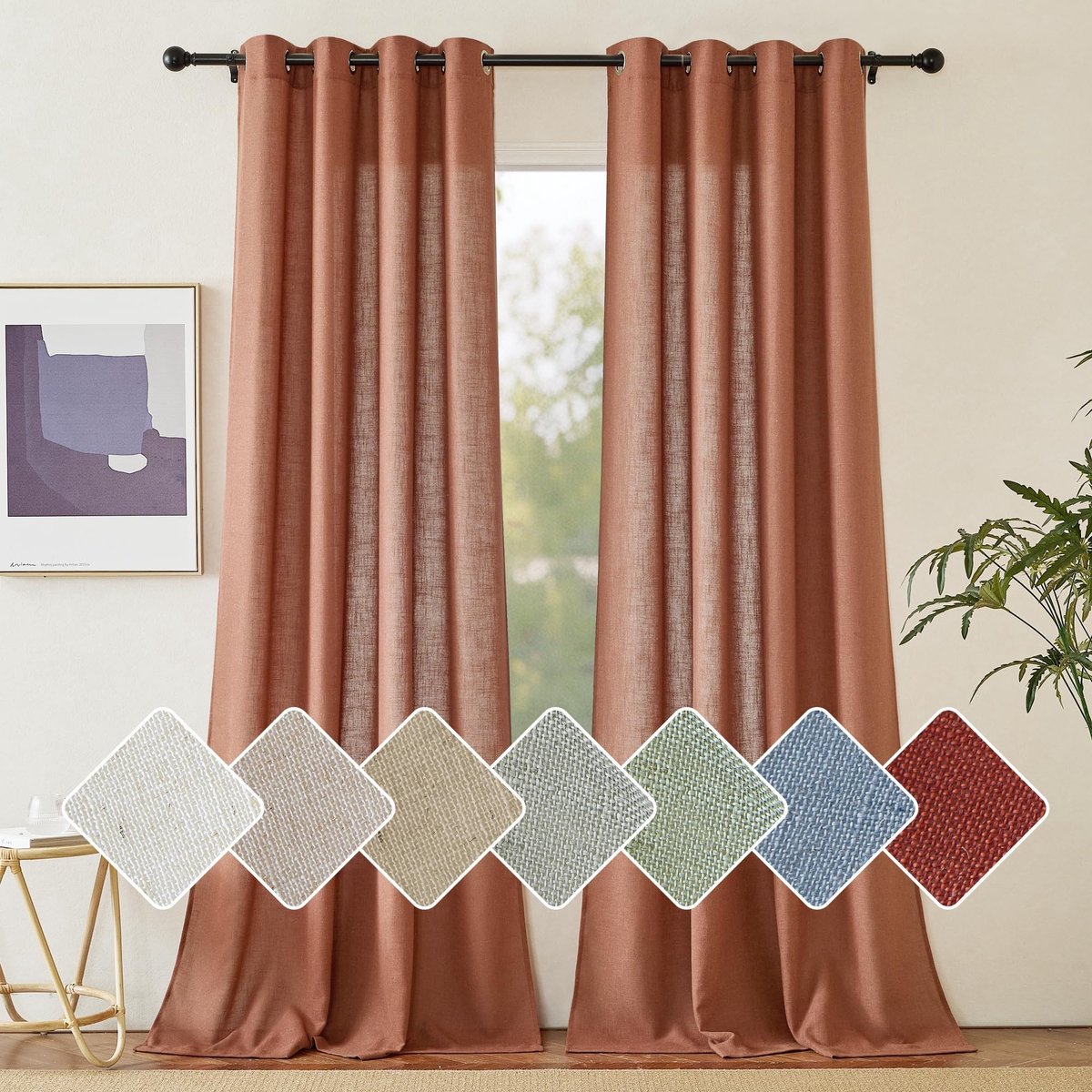 Dailygoods- Raamgordijnen Semi-transparant - Vitragegordijnen 2 Stuks - 140x245cm - Metalen Ogen - Geschikt voor Woonkamer/Slaapkamer - Voile Gordijnen