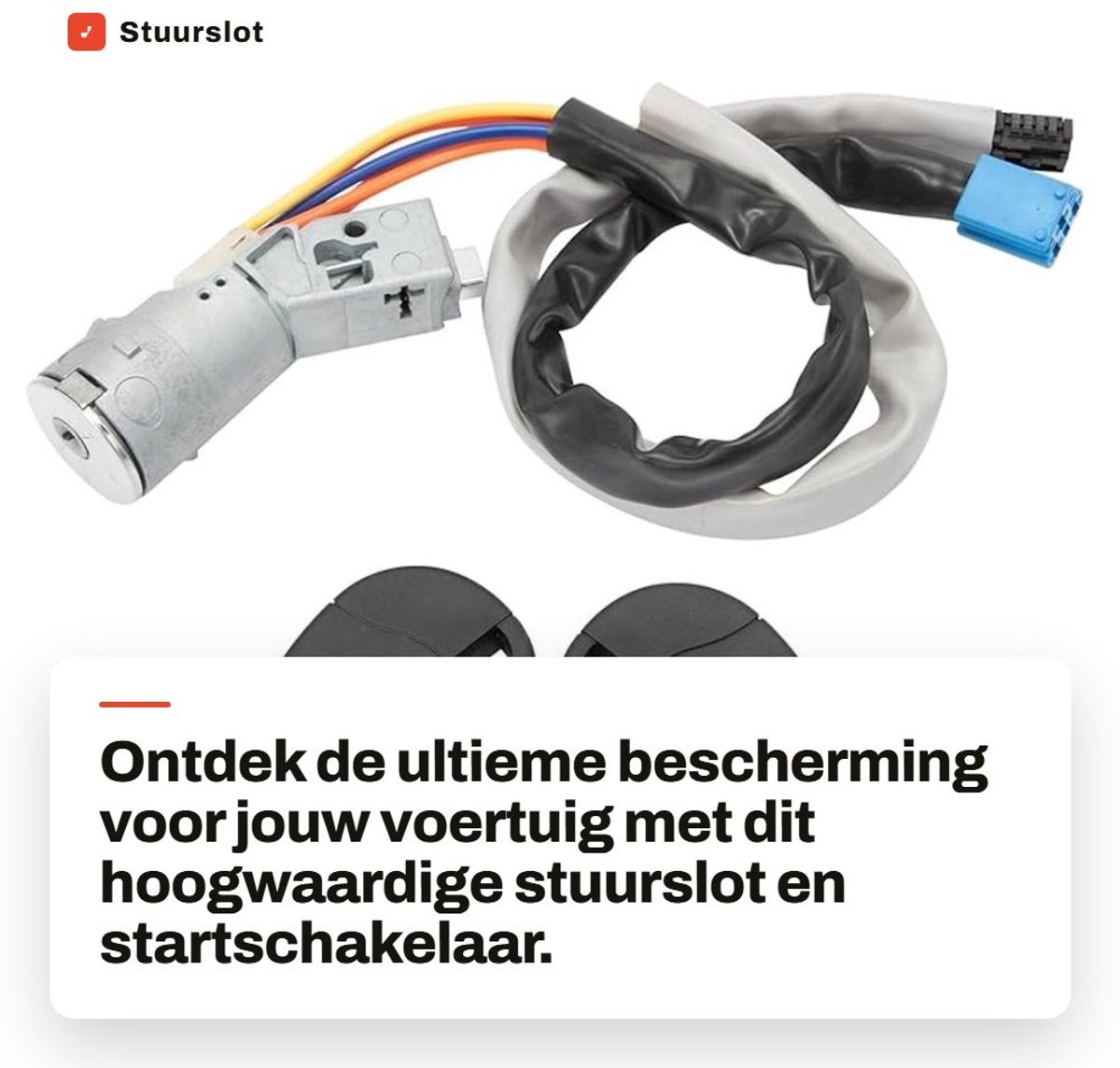Dailygoods- Stuurslot met 2 Sleutels - Compatibel met Berlingo/Partner - ABS Materiaal - Waterdicht - Stofdicht - OEM 4162CF/4162CH - Contactschakelaar