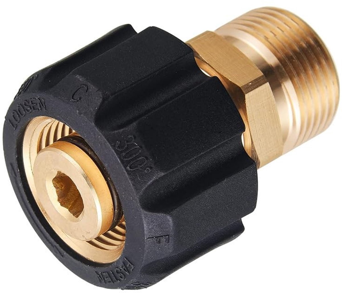 Dailygoods - Hogedrukreiniger slangadapterset - M22 15mm naar M22 14mm - Eenvoudig te installeren - Zwart - Verbindingsaccessoires - Geschikt voor hog...