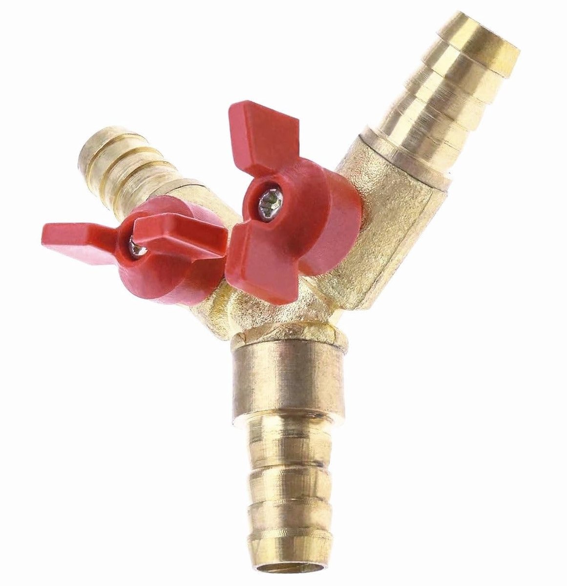 Dailygoods - Slangconnector - 3-Way Slangconnector - Messing Balvalve - Voor Water Gas en Lucht - 8mm Aansluiting - Duurzaam en Betrouwbaar - Voor Tui...