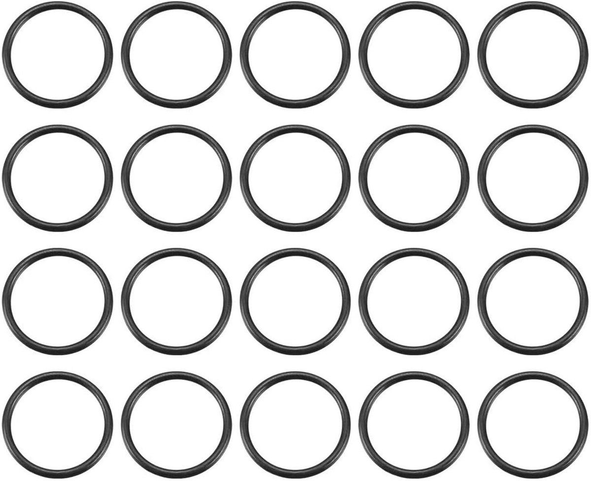 Dailygoods- O-ringen 20 stuks - Nitrilrubber - Afdichtingsset - Sluitringen - Afstandhouders - 15 mm buitendiameter, 13 mm binnendiameter, 1 mm breed - Afdichtringen