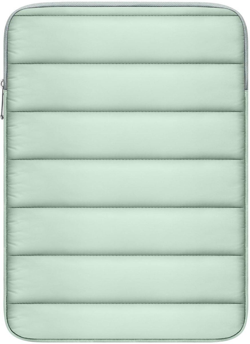 Dailygoods- Tablettas Gewatteerd - 9-11 Inch - Polyester - Compatibel met iPad Air 5/iPad Pro 11/Tab S8 - Dames - Erwtengroen - Tablethoes