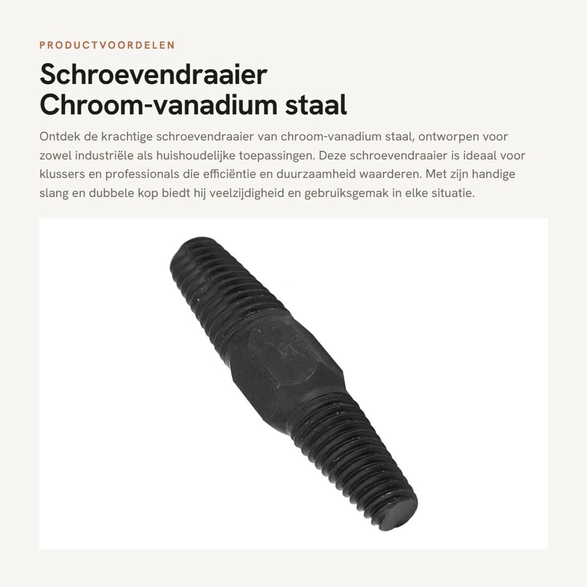 Dailygoods- Schroevendraaier Chroom-vanadium staal - Dubbele kop - 1/2"/3/4" - Hoogwaardige kwaliteit - Efficiëntie verbeteren - Schroefextractor