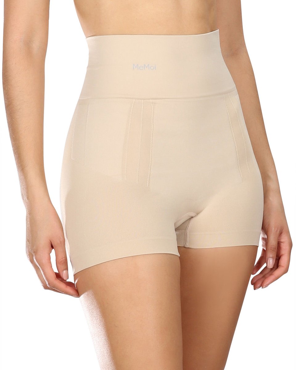 MeMoi BodySmootHers High Waist Sculpting Boy Shorts voor dames Nude