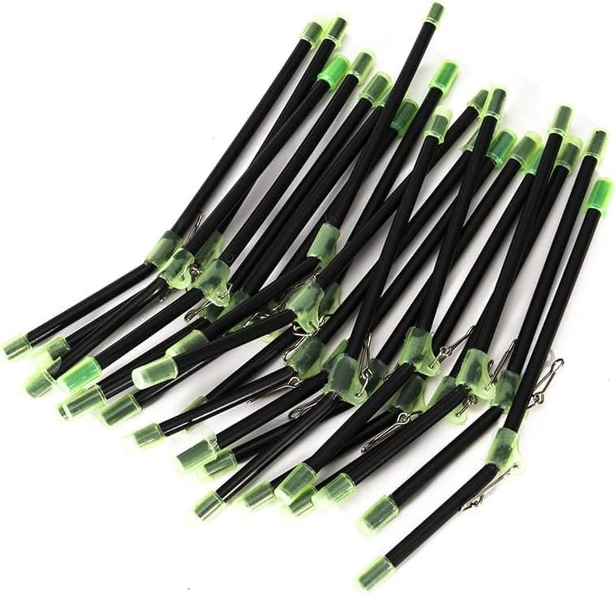 Dailygoods- Anti-kluwen Boom Set - 20 Vissen Anti-Tangle Buisjes - Verwikkelingsarm - Kunststof/Metaal - 22 cm - Fluorescerend Oplichtend - Vissersaccessoires